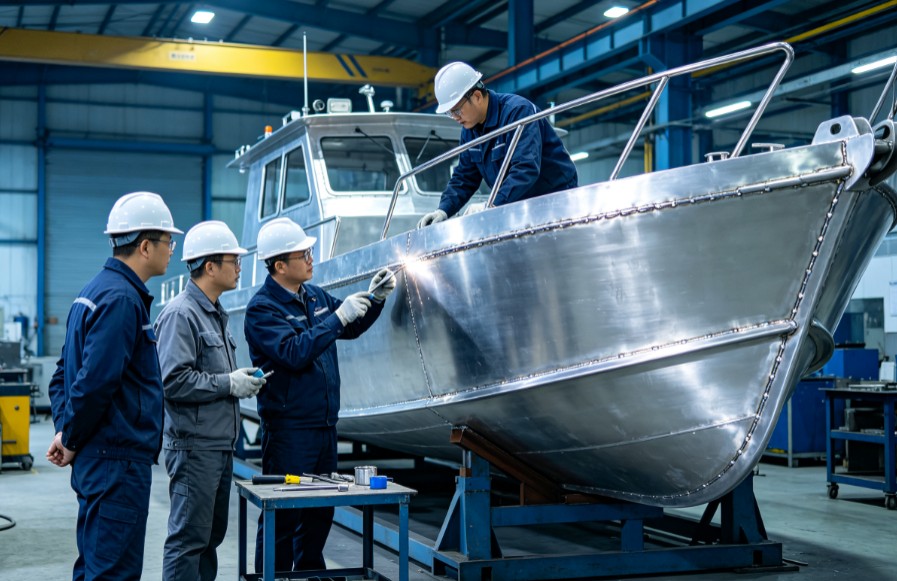 Yantai Hangdong’s Aluminum Yacht Construction Project Progresses Smoothly